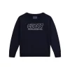 Girocolo neonato con logo blu