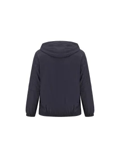 Giubbino antivento con cappuccio blu