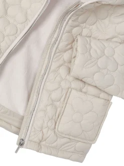 Giubbino cappuccio flowers beige