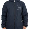 Giubbino con cappuccio reversibile blu