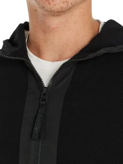 Giubbino con collo alto e cappuccio nero