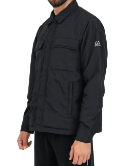 Giubbino con due tasconi e zip Crinkle nero