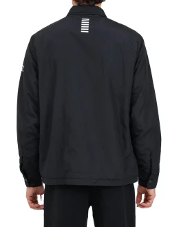 Giubbino con due tasconi e zip Crinkle nero