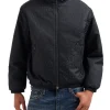Giubbino con zip e cappuccio logo lettering nero