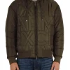 Giubbino con zip e cappuccio AX all over verde scuro