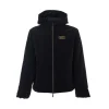 Giubbino con zip e cappuccio microfantasia nero
