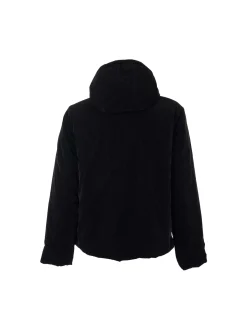 Giubbino con zip e cappuccio microfantasia nero