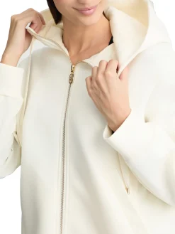 Giubbino con zip e cappuccio bianco
