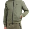 Giubbino con zip e logo sul petto verde