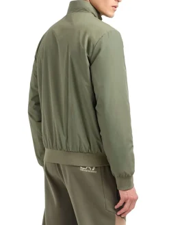 Giubbino con zip e logo sul petto verde