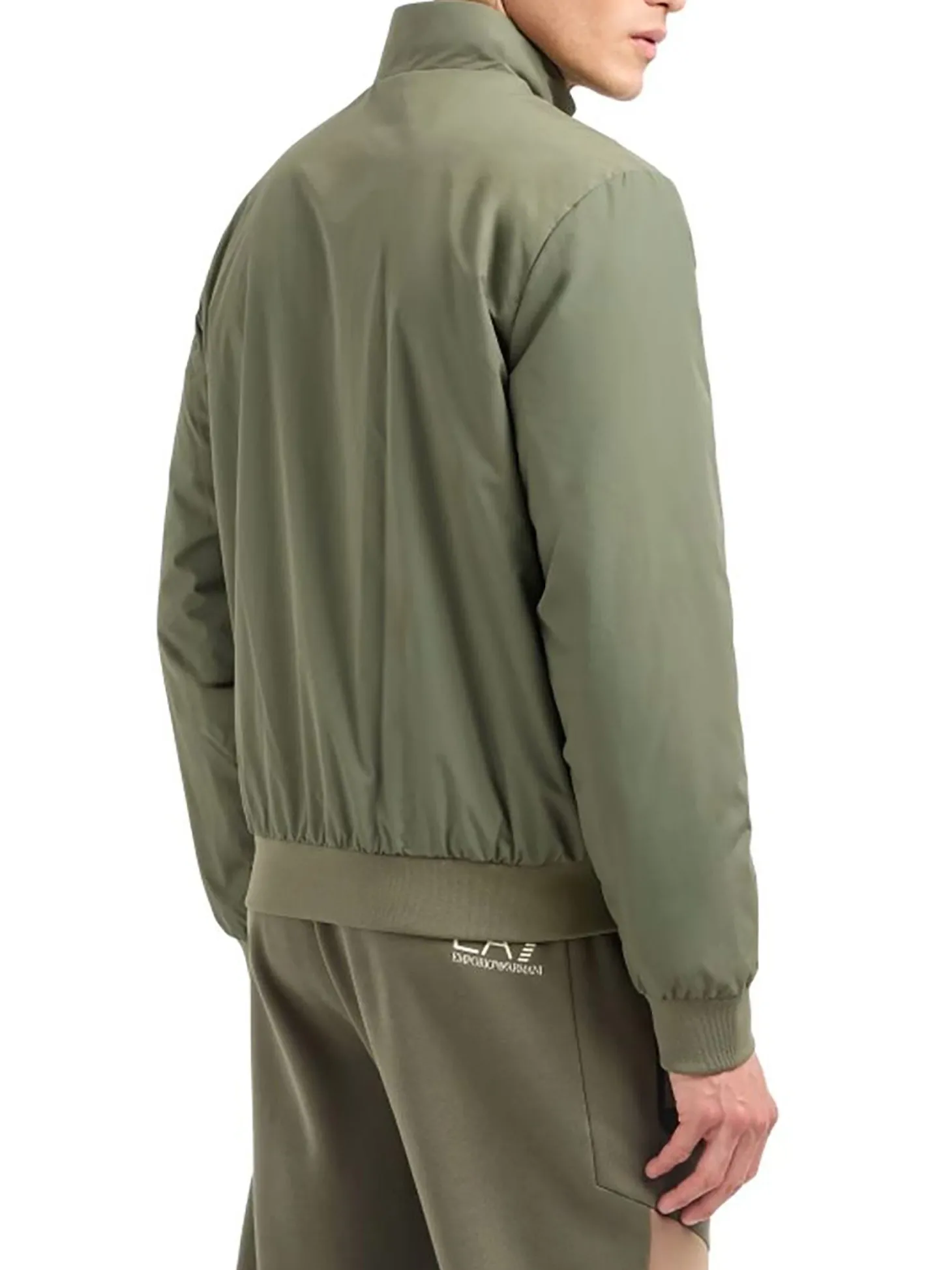 Giubbino con zip e logo sul petto verde