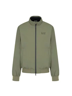 Giubbino con zip e logo sul petto verde