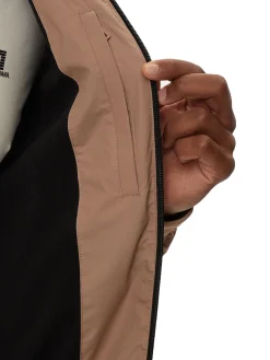 Giubbino con zip e logo sul petto beige