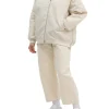 Giubbino con zip satin ecrù