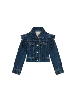Giubbino di jeans con rouches denim medio