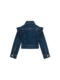 Giubbino di jeans con rouches denim medio