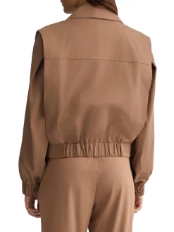 Giubbino doppio petto con elastico in vita beige