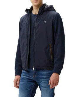 Giubbino impermeabile con zip blu