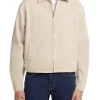 Giubbino in twill con zip sabbia