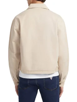 Giubbino in twill con zip sabbia