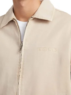 Giubbino in twill con zip sabbia