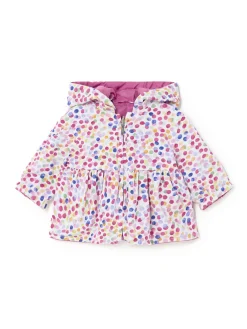 Giubbino reversibile con cappuccio neonata fucsia