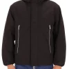 Giubbino zip con cappuccio in nylon nero