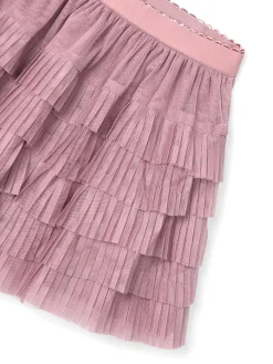 Gonna a balze in tulle rosa