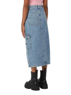 Gonna high midi claire denim medio