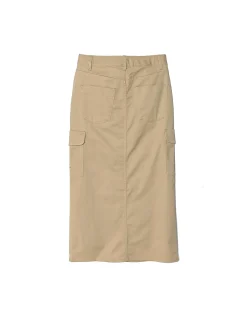Gonna lunga cargo utility beige