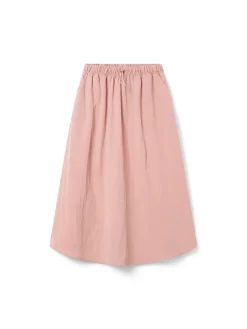 Gonna lunga in tessuto tecnico rosa