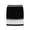 Gonna midi bicolor sweater nero