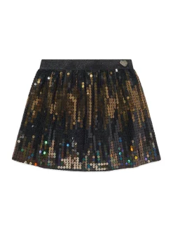Gonna mini sequins oro/nero
