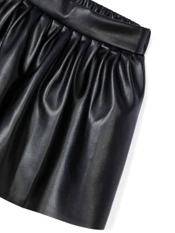 Gonna pantalone in ecopelle nero