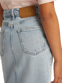 Gonna teen lunga in denim chiaro