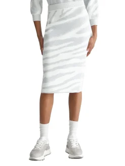 Gonna zebra lurex bianco/ argento