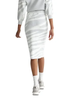 Gonna zebra lurex bianco/ argento