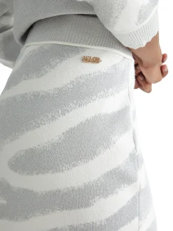 Gonna zebra lurex bianco/ argento