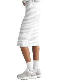 Gonna zebra lurex bianco/ argento
