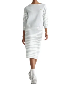 Gonna zebra lurex bianco/ argento