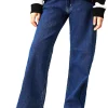 Jeans a gamba larga authentic in denim medio