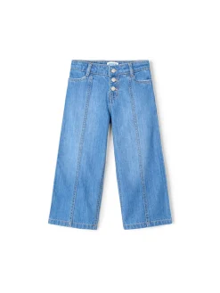 Jeans a palazzo blu medio