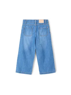 Jeans a palazzo blu medio