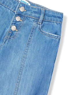 Jeans a palazzo blu medio
