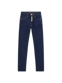 Jeans alta vita skinny stretch denim scuro