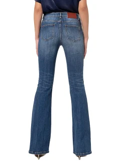 Jeans bootcut a vita bassa denim scuro
