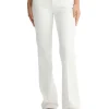 Jeans bootcut con strass sulla tasca bianco
