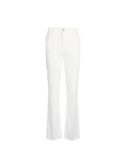 Jeans bootcut con strass sulla tasca bianco