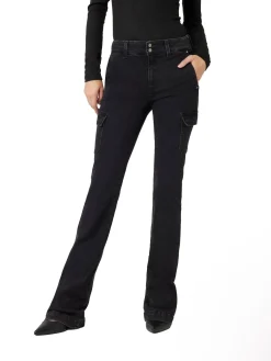Jeans cargo minI boot black denim