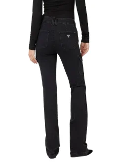 Jeans cargo minI boot black denim